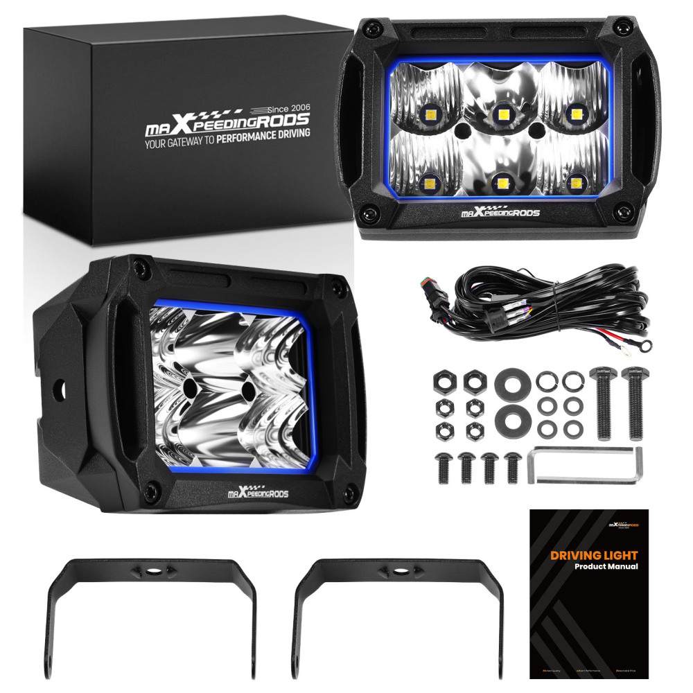 Barra LED 60W 4,4 for Fuoristrada 6000lm Spot Flood Bianco 5700K