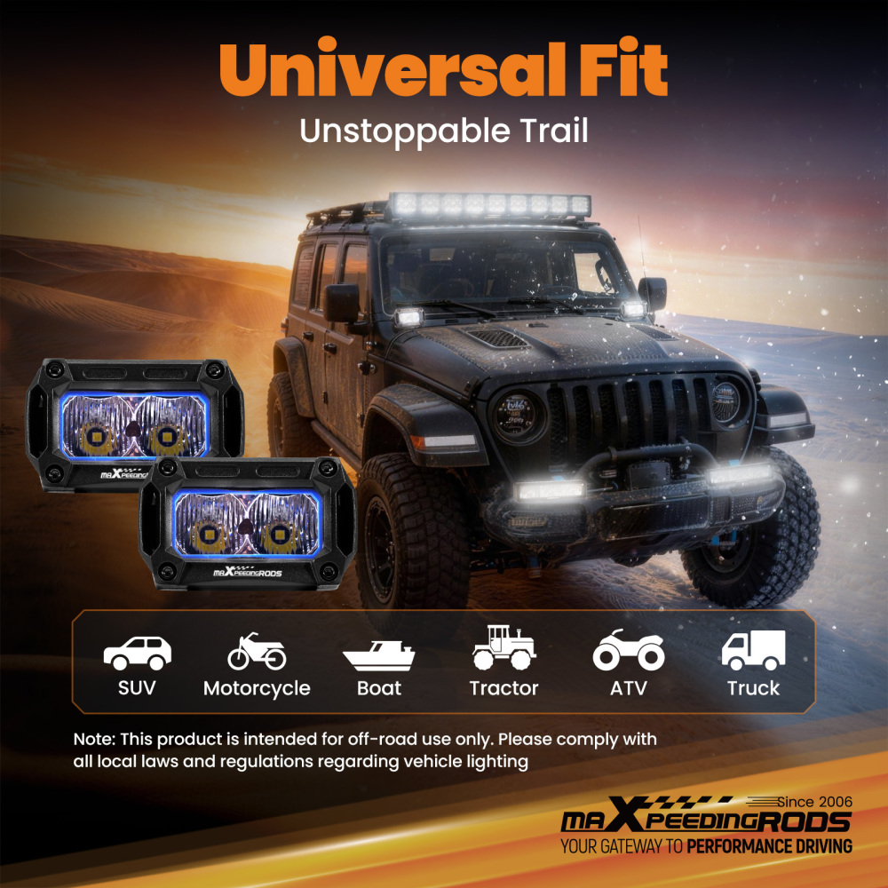 3.3inch LED Auxiliary Light Universal 20W Flood Beam 2000lm IP67 Off-Road