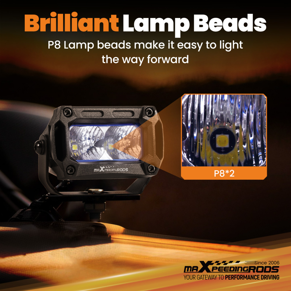 3.3inch LED Auxiliary Light Universal 20W Flood Beam 2000lm IP67 Off-Road