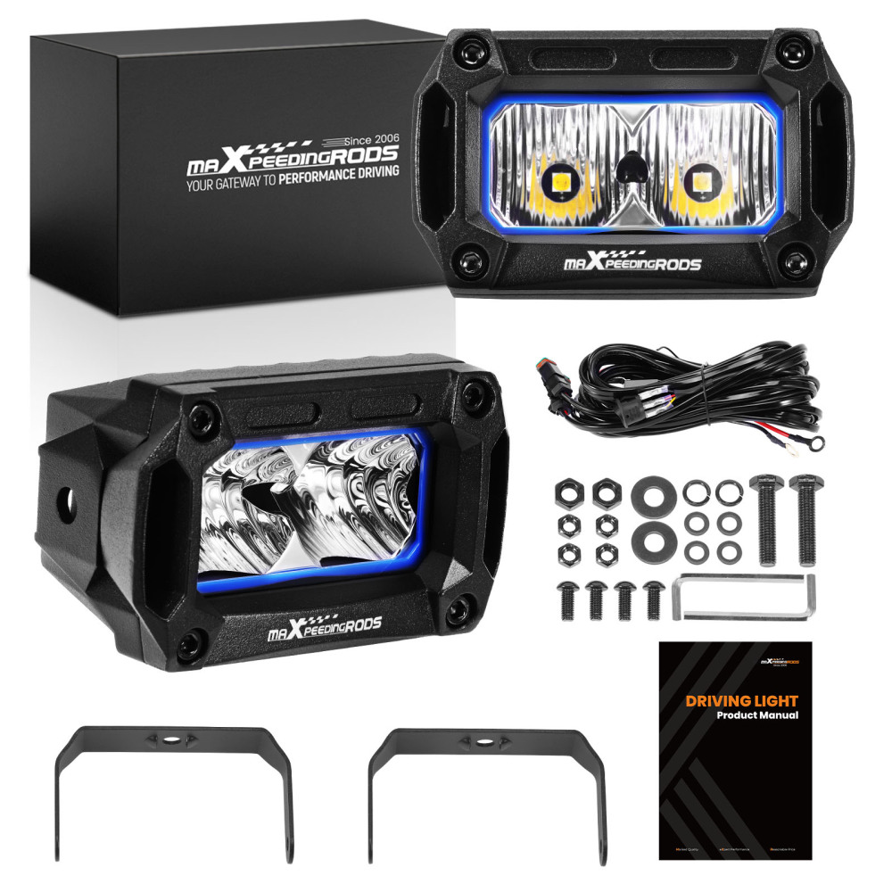 3.3 LED Light Bar Pods Flood Beam compatibile per Jeep ATV UTV 4WD Mining Excavator IP67