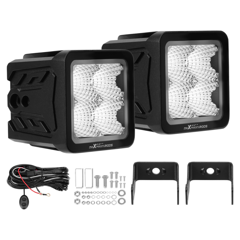 3.3 80W LED Work Light Square Universal Driving Auxiliary Flood Light 8000lm