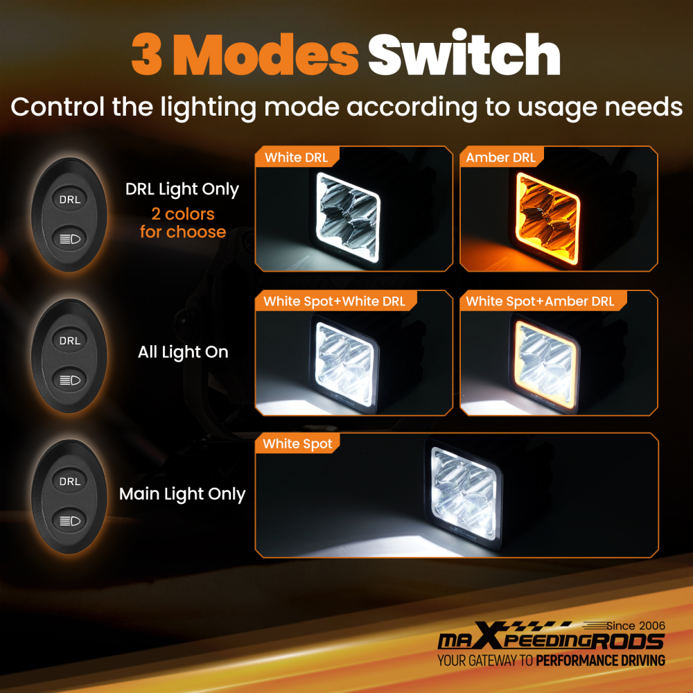 120W LED Auxiliary Driving Light 12000lm Spot Beam Universal 3.3inch Pod Lamp