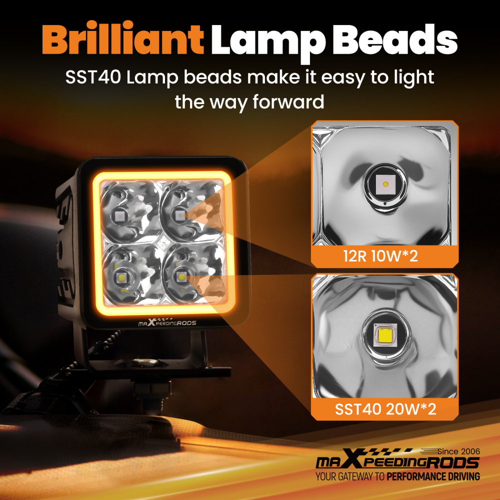 120W LED Auxiliary Driving Light 12000lm Spot Beam Universal 3.3inch Pod Lamp