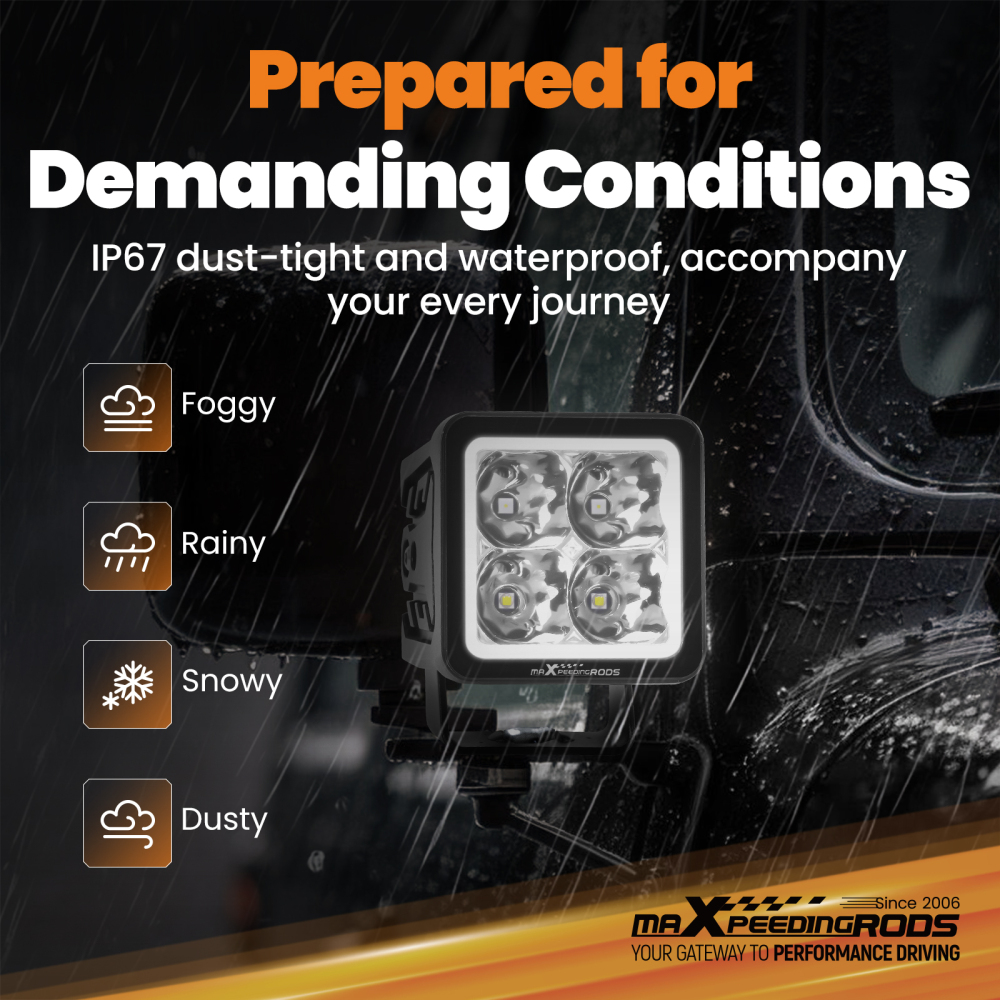 120W LED Auxiliary Driving Light 12000lm Spot Beam Universal 3.3inch Pod Lamp