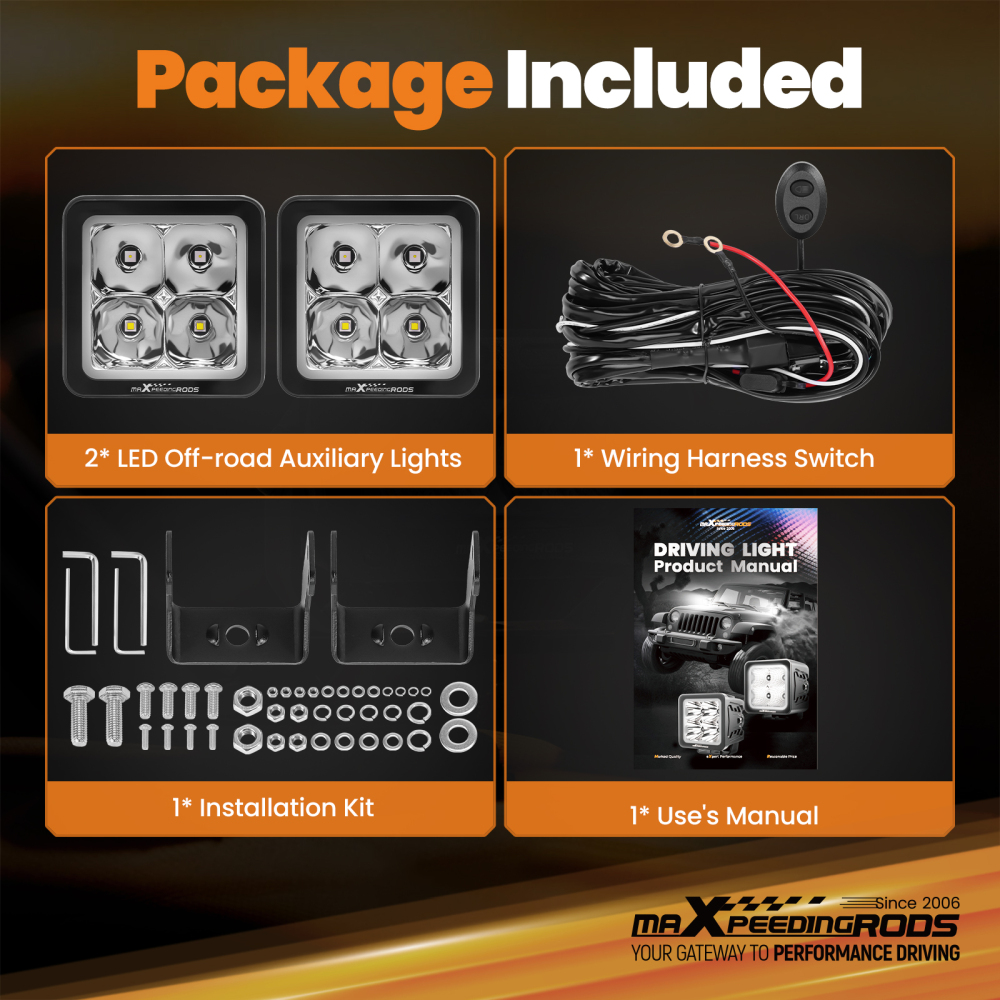 120W LED Auxiliary Driving Light 12000lm Spot Beam Universal 3.3inch Pod Lamp