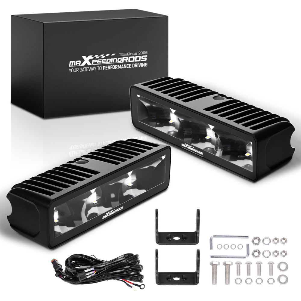 60W Rectangular LED Light Bar 6000LM Spot Beam Off-Road Driving Lights IP67