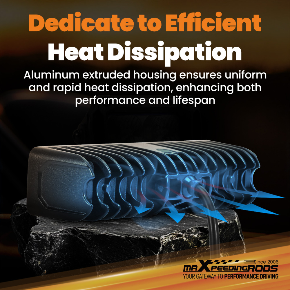 60W Rectangular LED Light Bar 6000LM Spot Beam Off-Road Driving Lights IP67