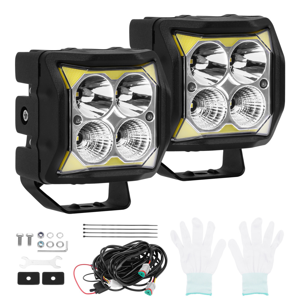 2x 4inch 110W LED Auxiliary Driving Light Spot Flood Combo 11040LM for 4WD UTE