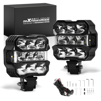 4.5 LEDDriving Light Universal Off-Road Spotlights Spot Flood Combo 80W Pair