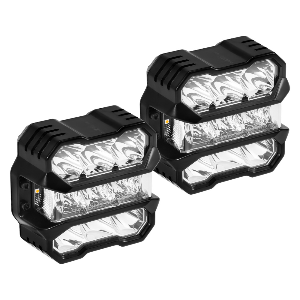 Coppia Fari LED 4.5 Pollici 80W 8000LM Bianco Ambra DRL Offroad Universale