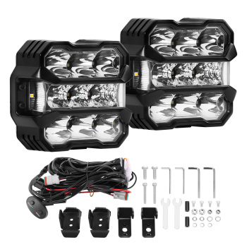 4.5 LEDDriving Light Universal Off-Road Spotlights Spot Flood Combo 80W Pair