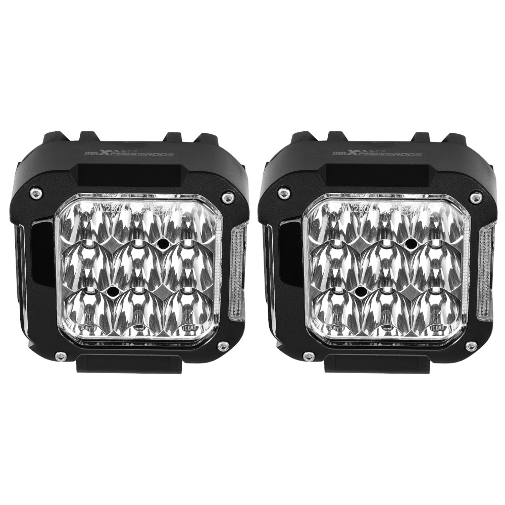 Coppia Fari LED 90W 4 Pollici Spot Light DRL IP67 Ambra 6000K Universale