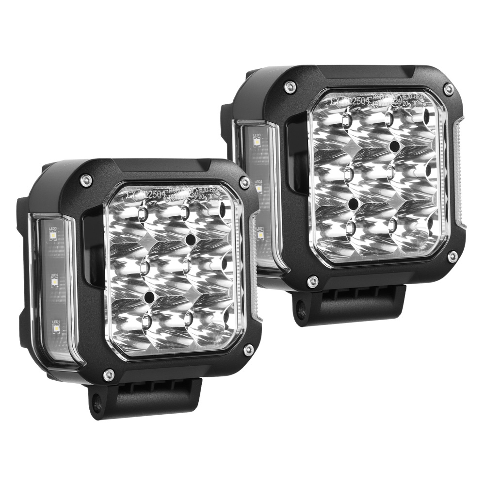 Coppia Fari LED 90W 4 Pollici Spot Light DRL IP67 Ambra 6000K Universale