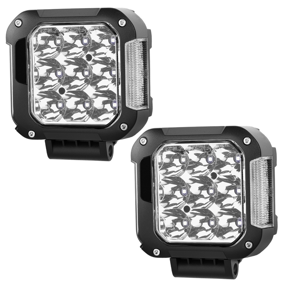 Coppia Fari LED 90W 4 Pollici Spot Light DRL IP67 Ambra 6000K Universale