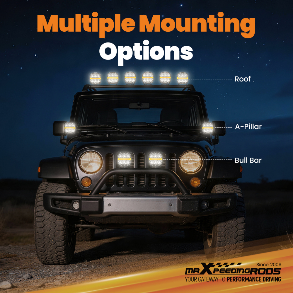 5inch LED Work Light Bar Flood Spot Pods Offroad Fog Driving ATV Truck