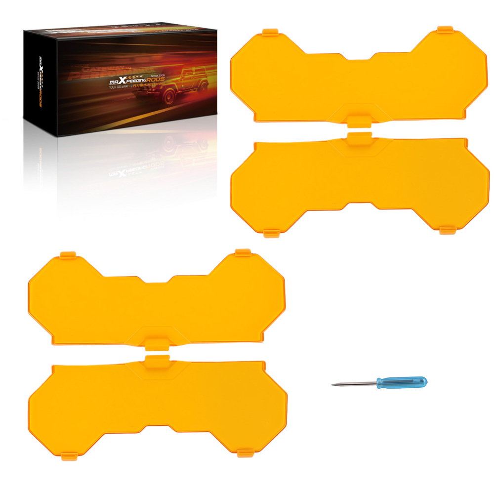 4Pcs 7inch Round LED Light Cover For Maxpeedingrods Driving Light Pods Amber