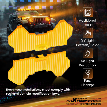Maxpeedingrods 5 Inch Flood light Cover for square Auxiliary Driving LED Light Pods
