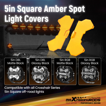 Maxpeedingrods 5 Inch Off-Road Light Cover for square Auxiliary Driving LED Light Pods