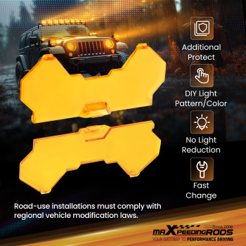 Maxpeedingrods 5 Inch Off-Road Light Cover for square Auxiliary Driving LED Light Pods