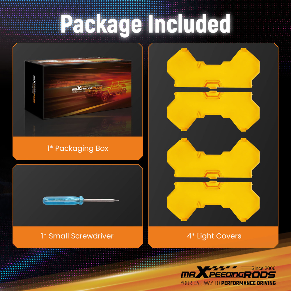 Maxpeedingrods 5 Inch Off-Road Light Cover for square Auxiliary Driving LED Light Pods