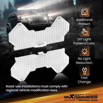 Maxpeedingrods 5 Inch transparent Flood light Cover for square Auxiliary Driving LED Light Pods