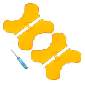 4Pcs 7inch Square LED Light Cover For Maxpeedingrods Driving Light Pods Amber