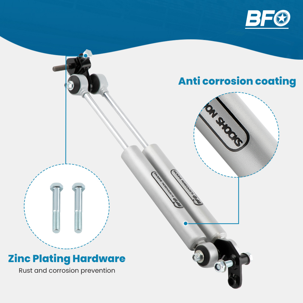 Dual Steering Stabilizer Kit compatible pour Jeep Wrangler TJ/LJ compatible pour Cherokee XJ Comanchee MJ