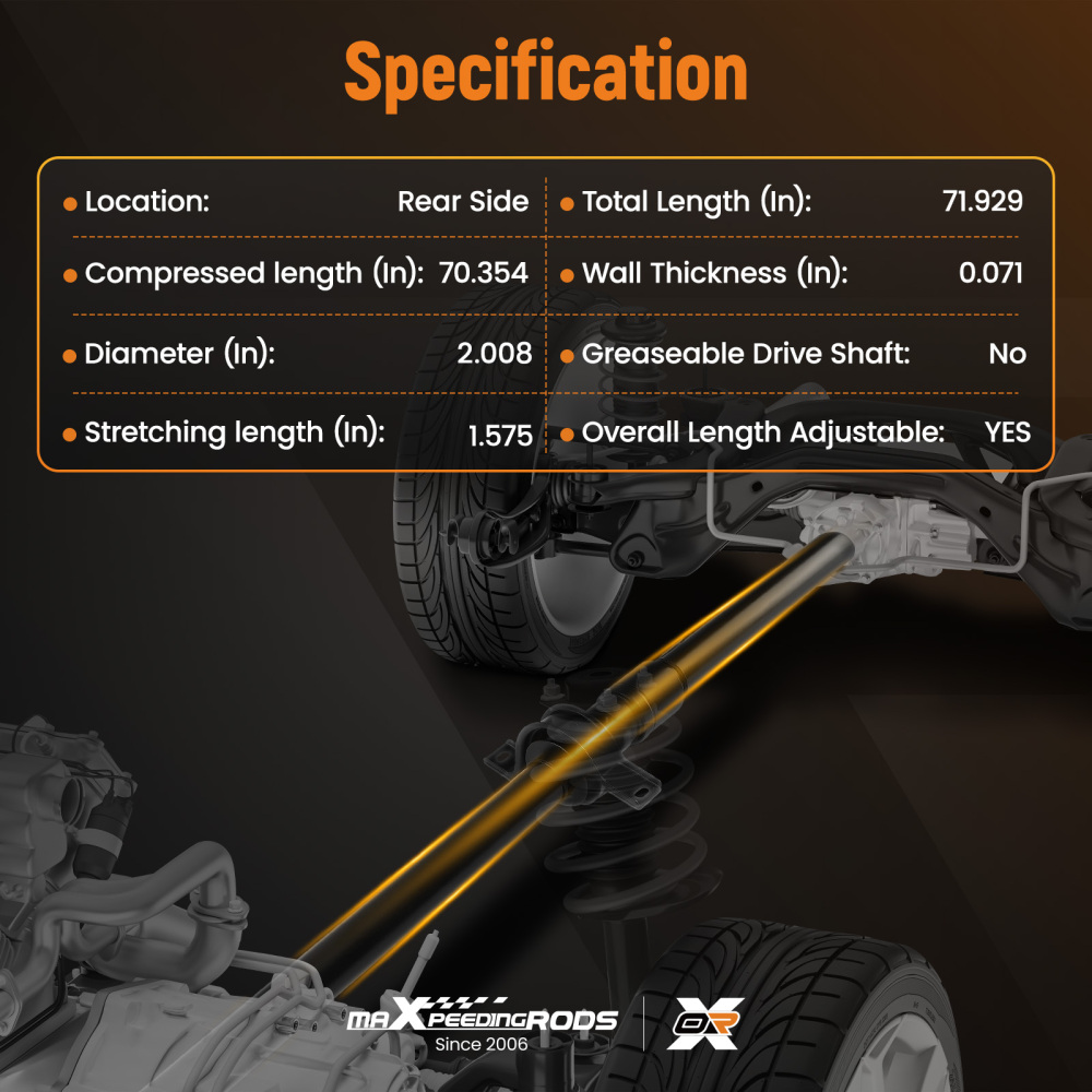 Rear Driveshaft Prop Shaft Assembly compatible for Suzuki SX4 2007-2009 L4 2.0L 27100-80J03