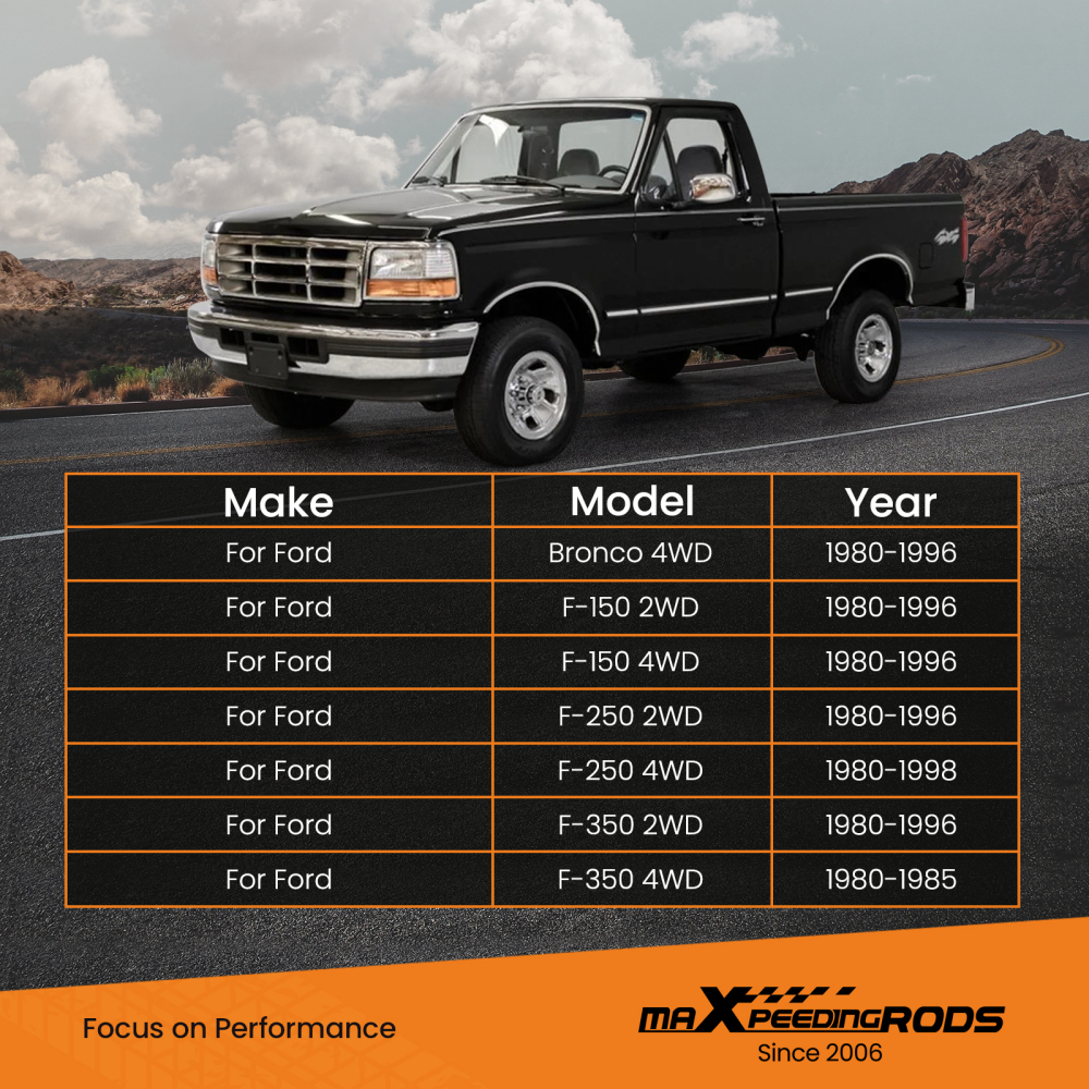 Single Steering Stabilizer compatible for Ford Bronco compatible for F-150 F-250 F-350 1980-1998