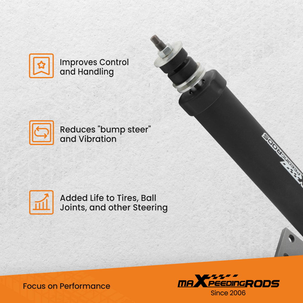 Single Steering Stabilizer compatible for Ford Bronco compatible for F-150 F-250 F-350 1980-1998