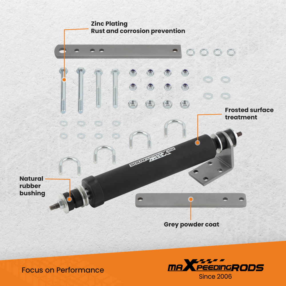 Single Steering Stabilizer compatible for Ford Bronco compatible for F-150 F-250 F-350 1980-1998