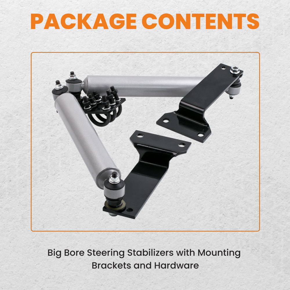 Compatible for Ford Excusrion, F250, F350 4x4 1999-2005 Dual Steering Stabilizer Kit 