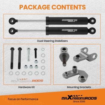 maXpeedingrods Dual Steering Stabilizers Kit for Wrangler TJ Cherokee XJ 84-06