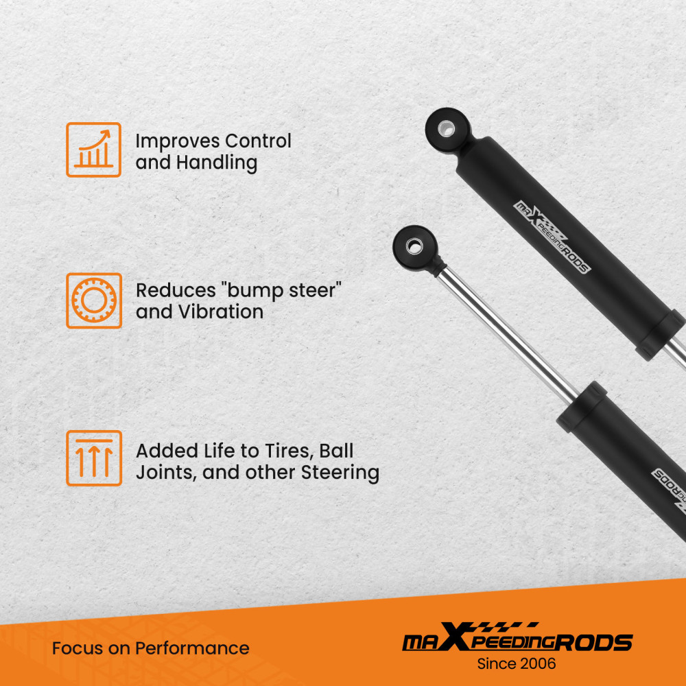 maXpeedingrods Dual Steering Stabilizers Kit for Wrangler TJ Cherokee XJ 84-06