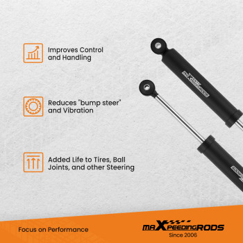 maXpeedingrods Dual Steering Stabilizers Kit for Wrangler TJ Cherokee XJ 84-06