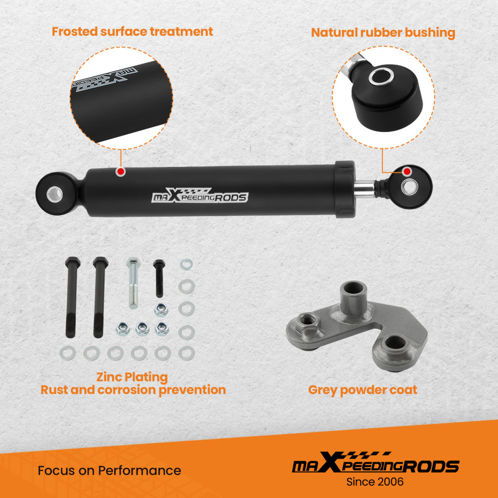 maXpeedingrods Dual Steering Stabilizers Kit for Wrangler TJ Cherokee XJ 84-06