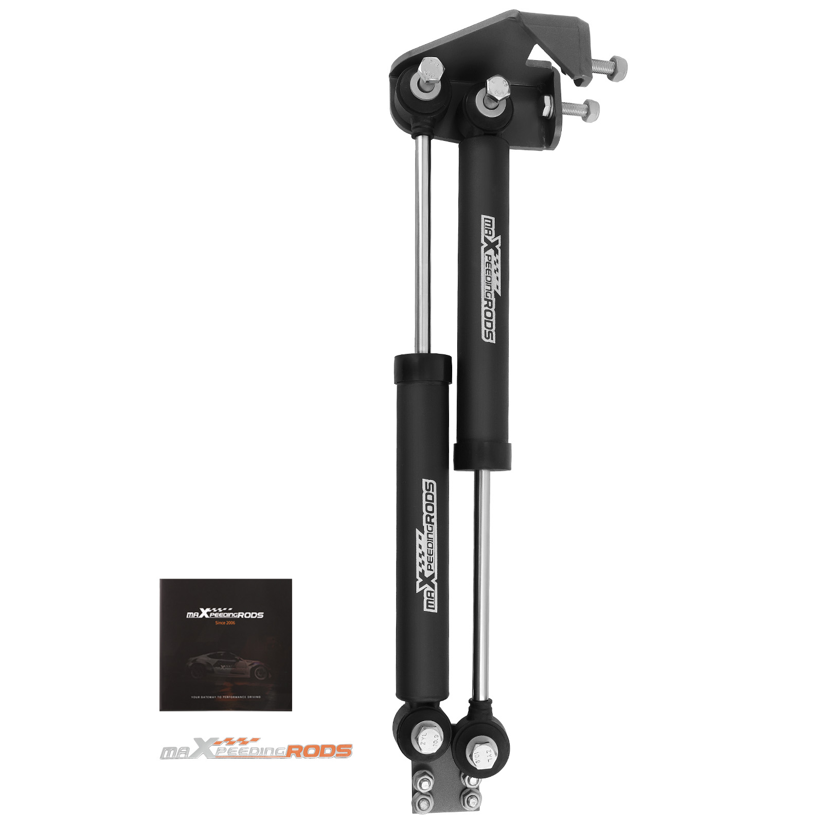Y★ Dual Steering Stabilizer w/ Mounting Brackets compatible for Jeep