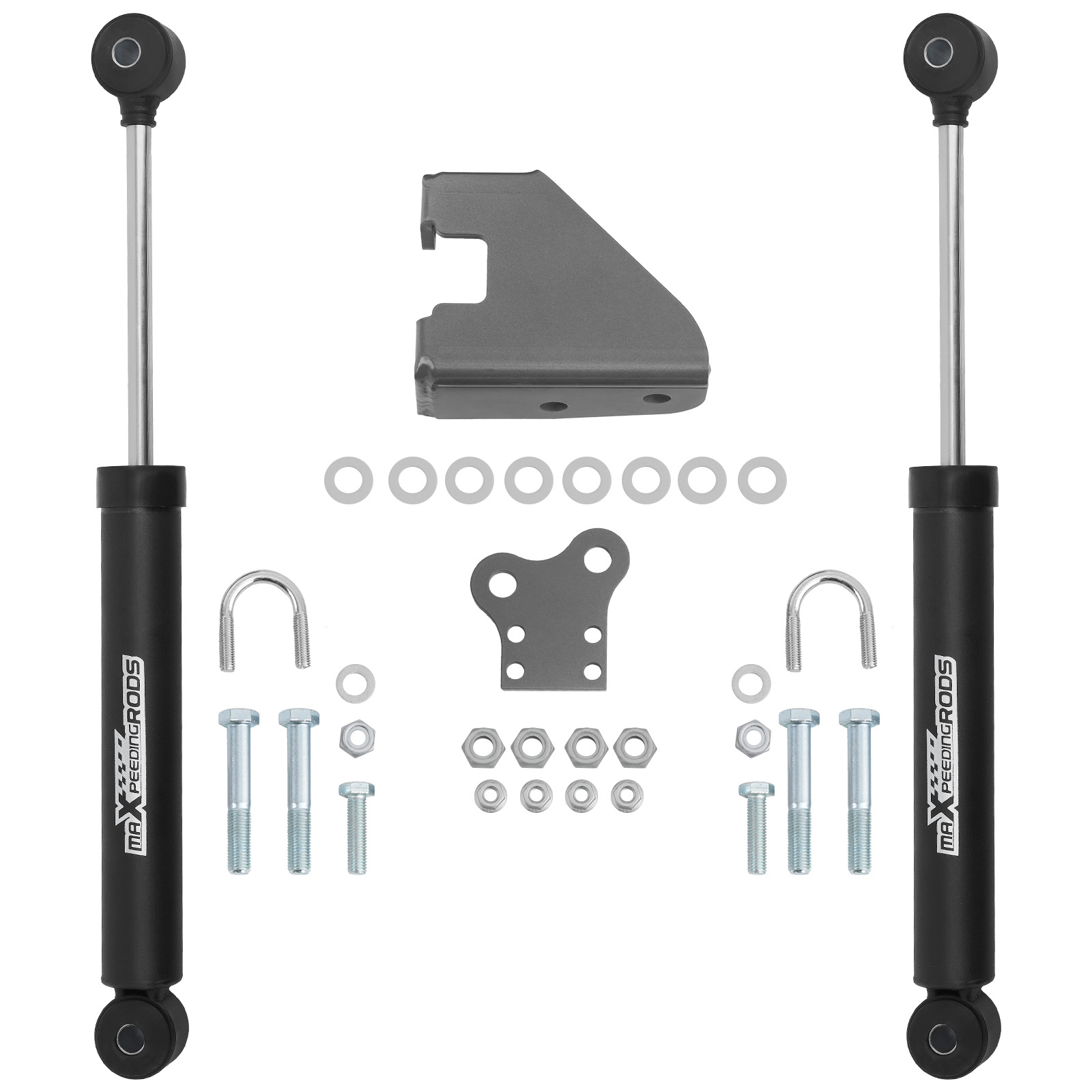 Dual Steering Stabilizer w/ Mounting Brackets compatible for Jeep
