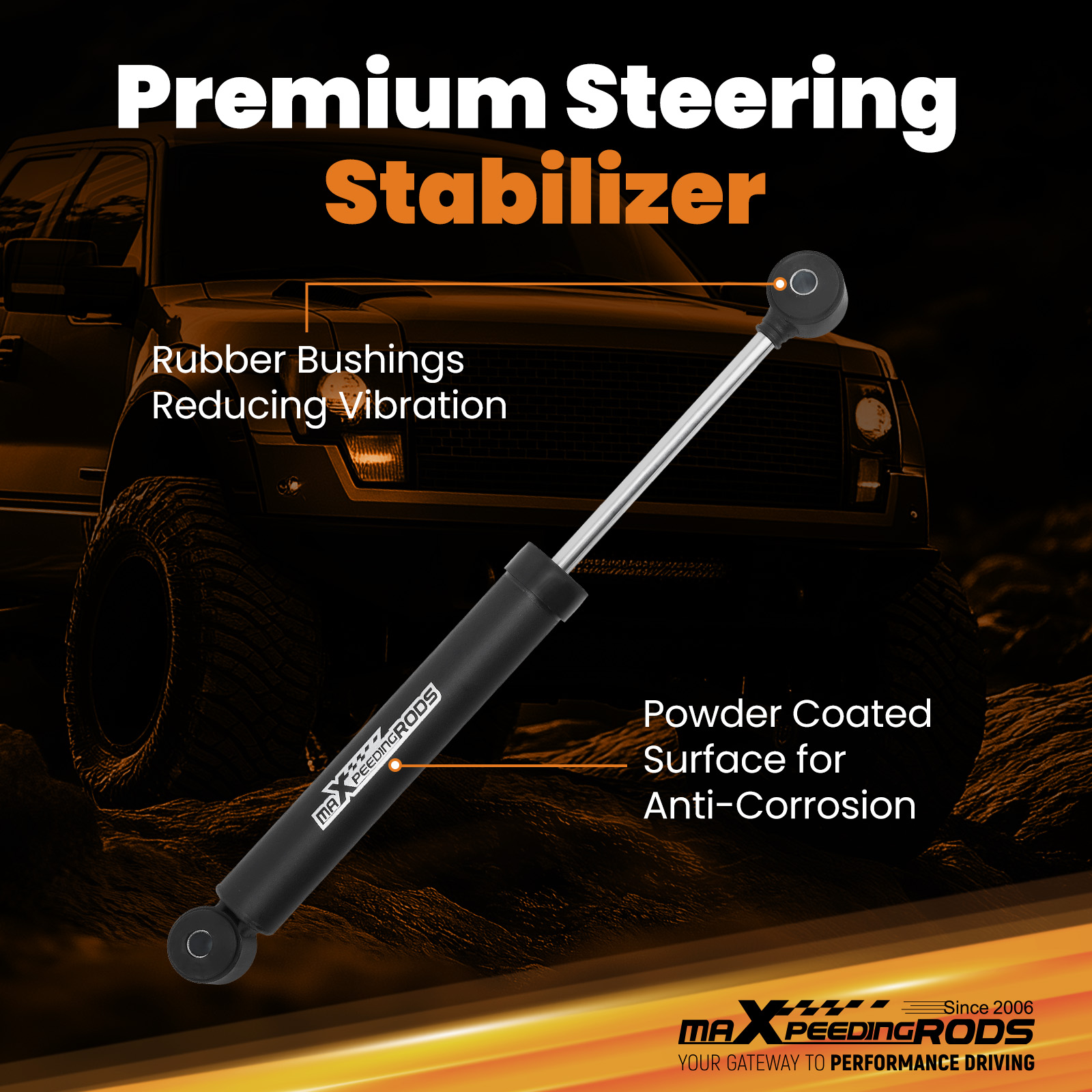 Dual Steering Stabilizer w/ Mounting Brackets compatible for Jeep