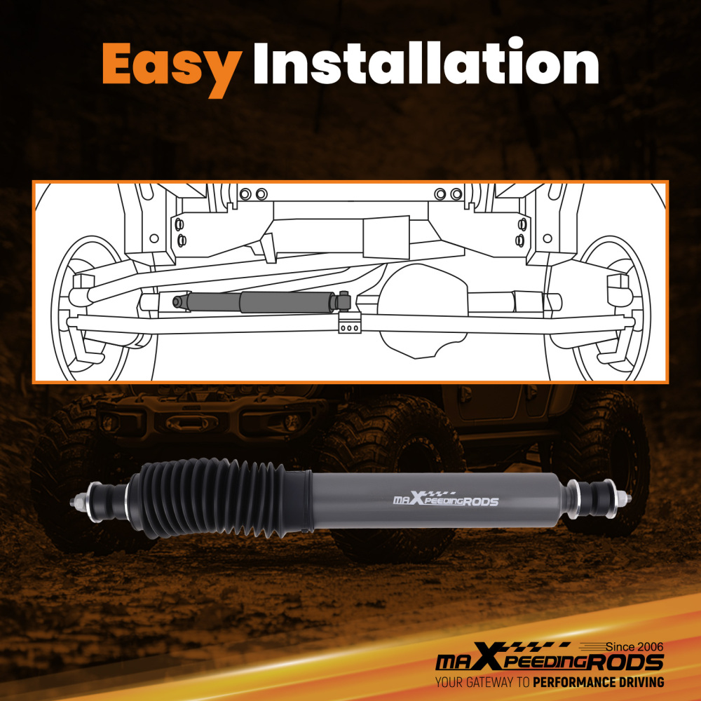 Single Steering Stabilizer compatible for Jeep CJ 1959-86 compatible for Dodge Raider 4WD 1987-89