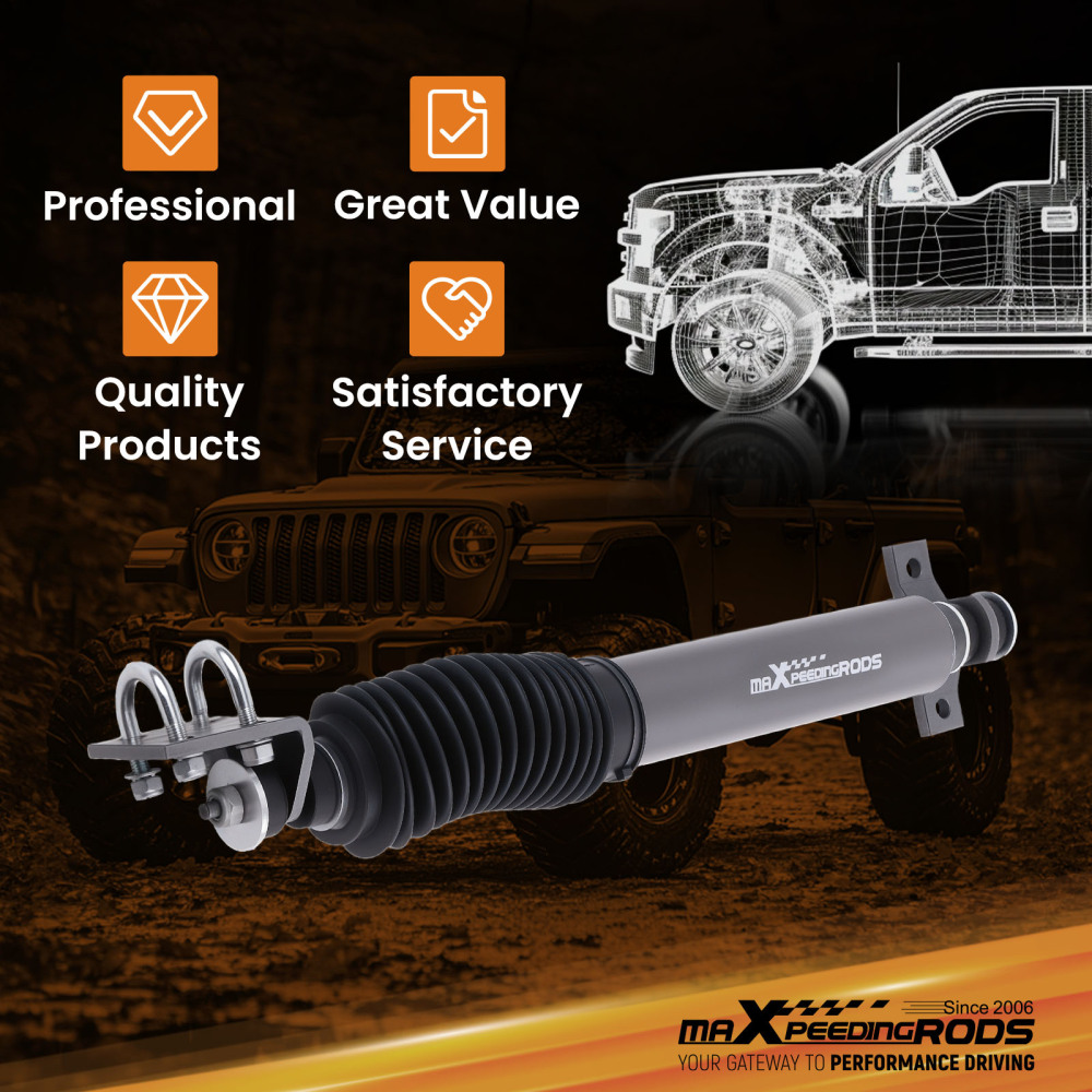 Single Steering Stabilizer compatible for Jeep CJ 1959-86 compatible for Dodge Raider 4WD 1987-89