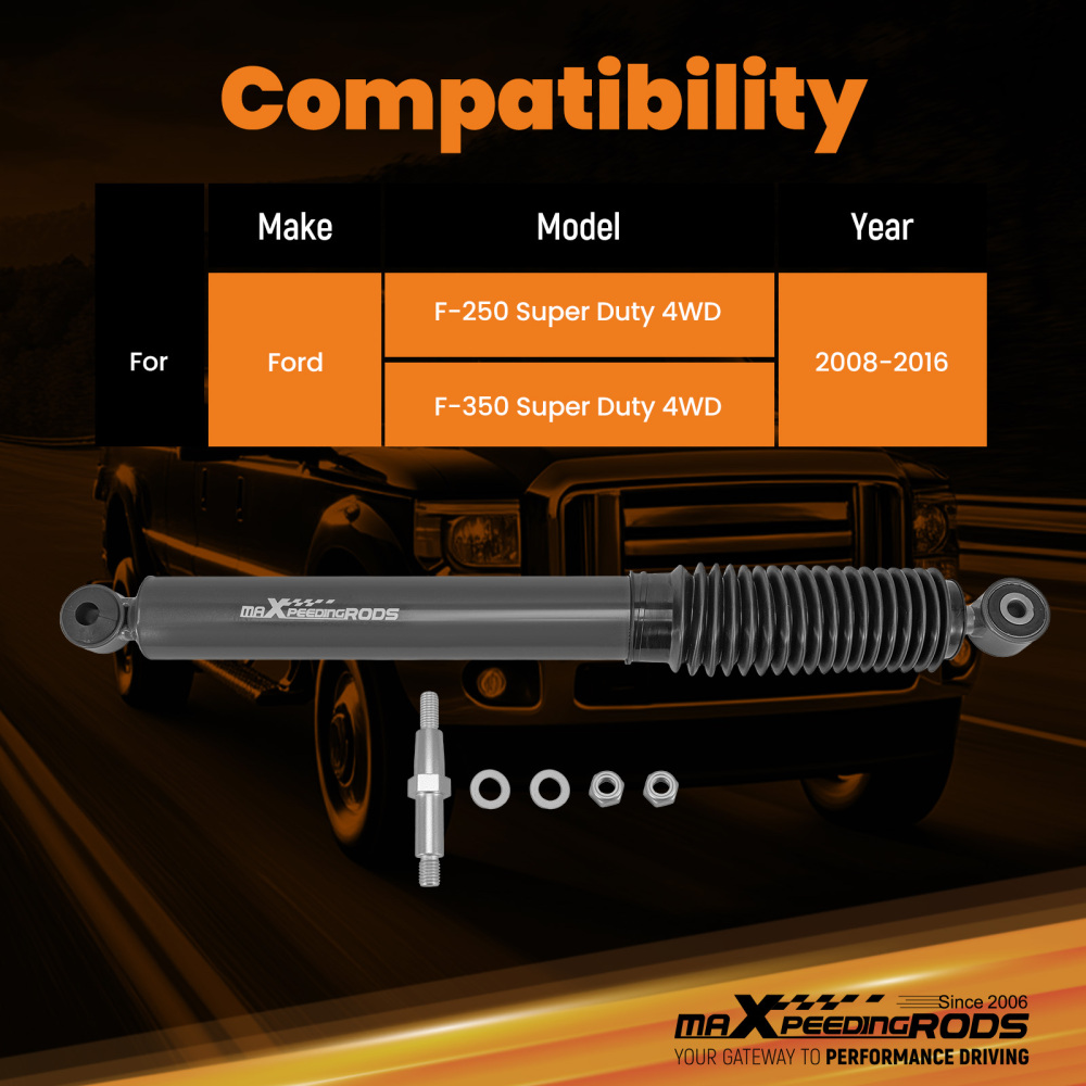 Steering Stabilizer compatible for Ford F-250 F-350 Super Duty 4WD 2008-2014 2015 2016