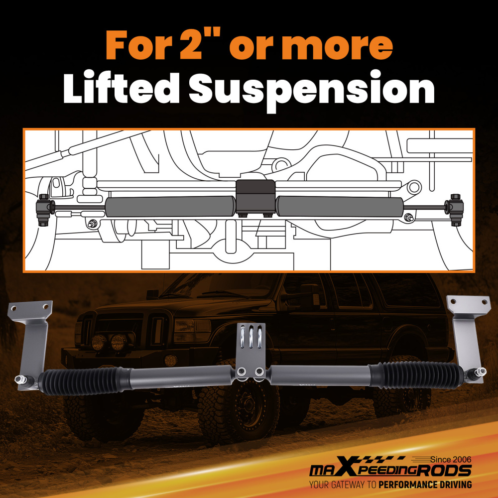 Dual Steering Stabilizer kit compatible for Ford F250 F350 compatible for Super Duty 1999-2004