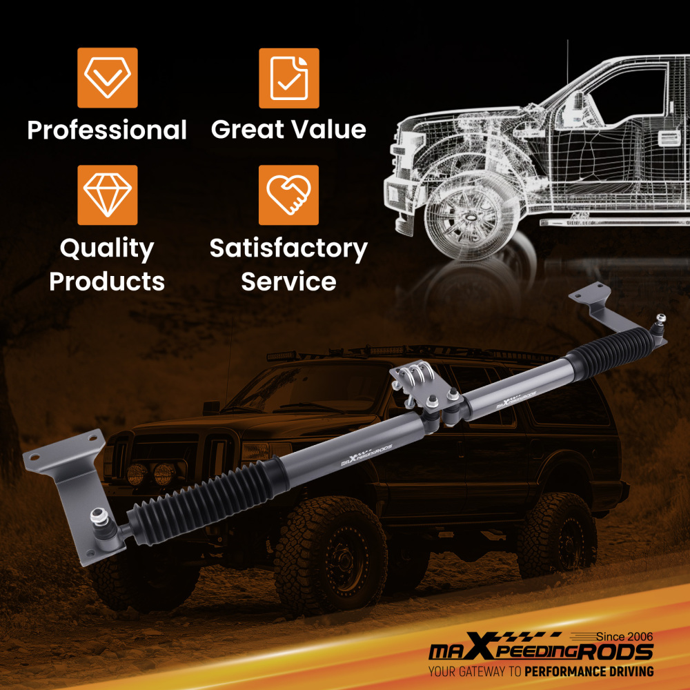 Dual Steering Stabilizer kit compatible for Ford F250 F350 compatible for Super Duty 1999-2004
