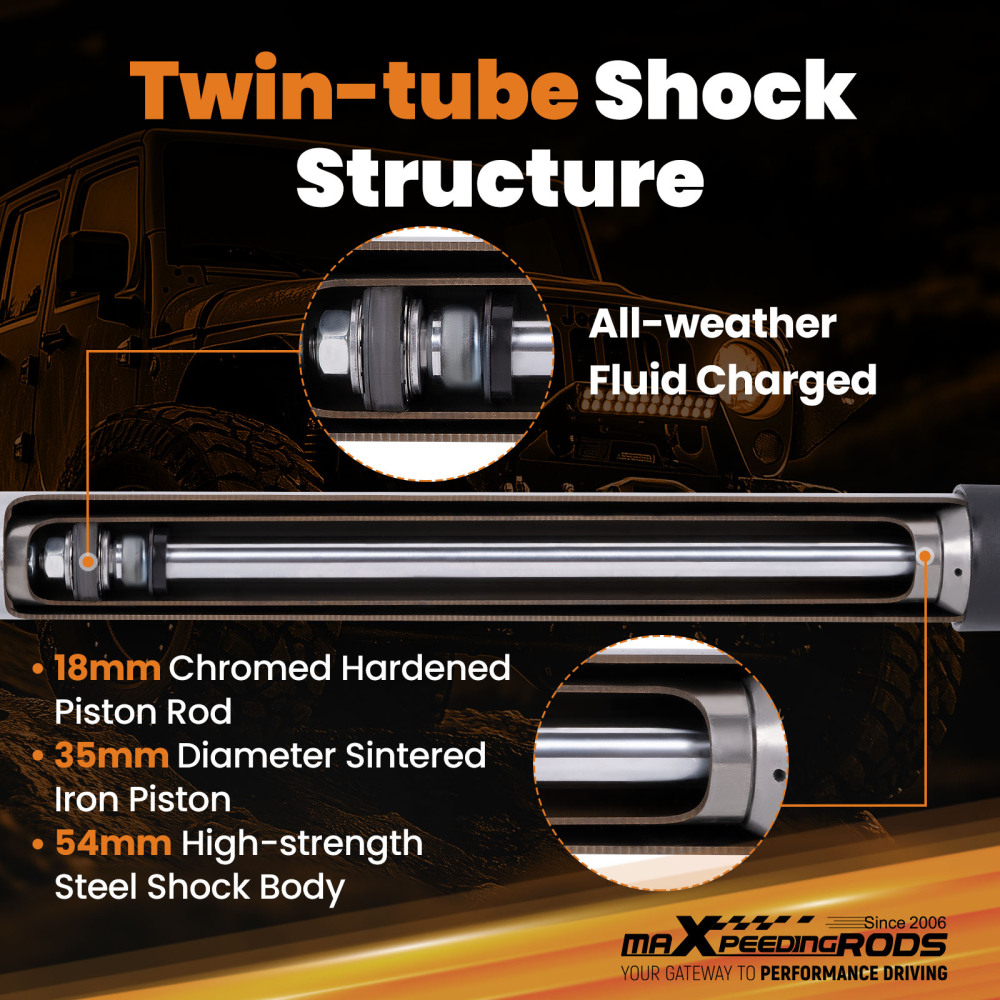Doppio Stabilizzatore di Sterzo + Staffe di montaggio compatibile per Jeep Wrangler JK 07-17