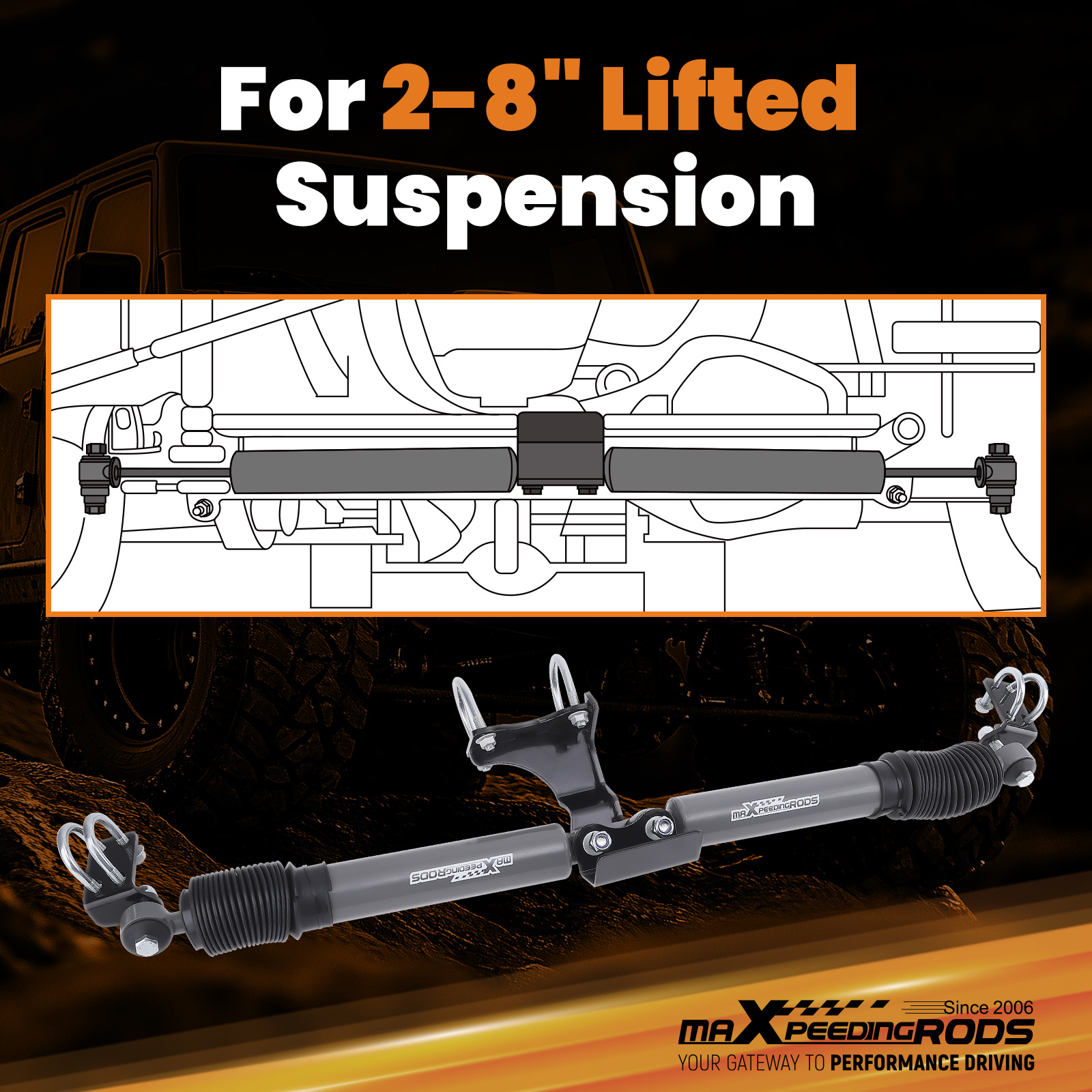 maXpeedingrods Dual Steering Stabilizer Kit compatible for