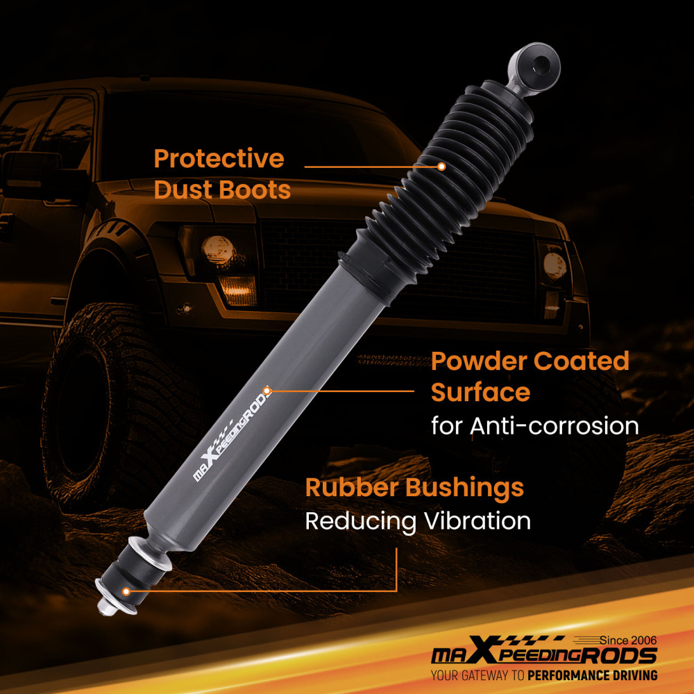 maXpeedingrods Dual Steering Stabilizer & Brackets compatible for Ram 1500 4WD 1994-1999