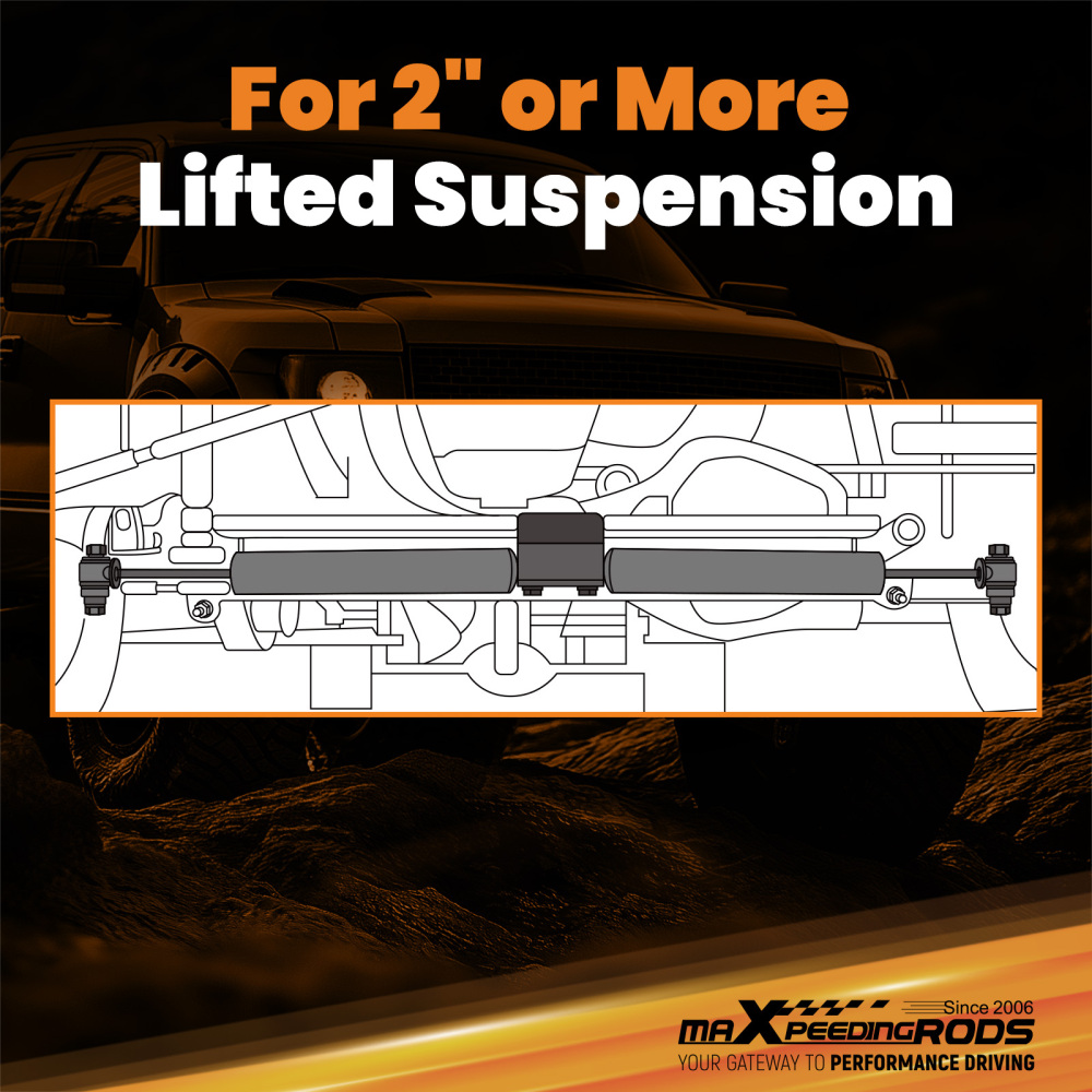 maXpeedingrods Dual Steering Stabilizer & Brackets compatible for Ram 1500 4WD 1994-1999