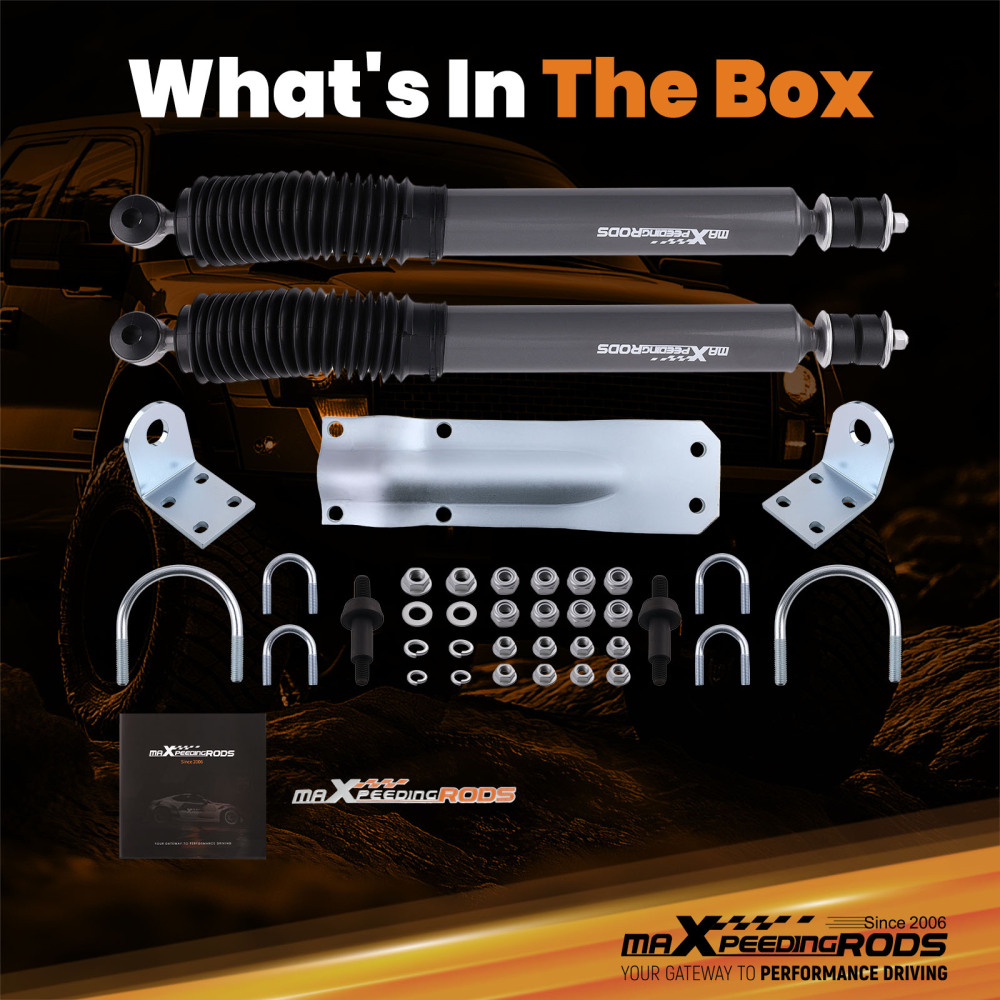 maXpeedingrods Dual Steering Stabilizer & Brackets compatible for Ram 1500 4WD 1994-1999
