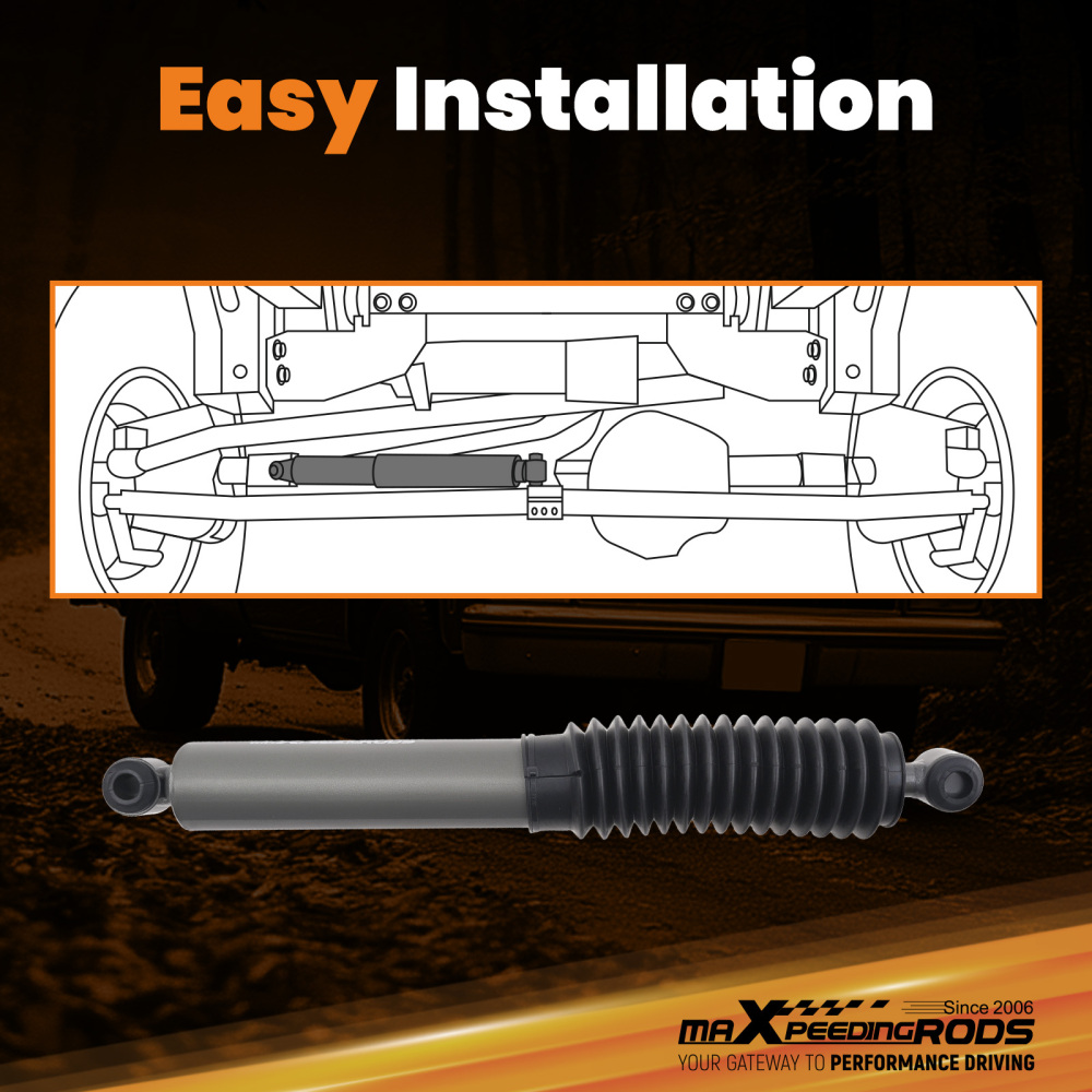 Front Steering Damper compatible for Chevy S10 1982-2004 54mm Cylinder Diameter